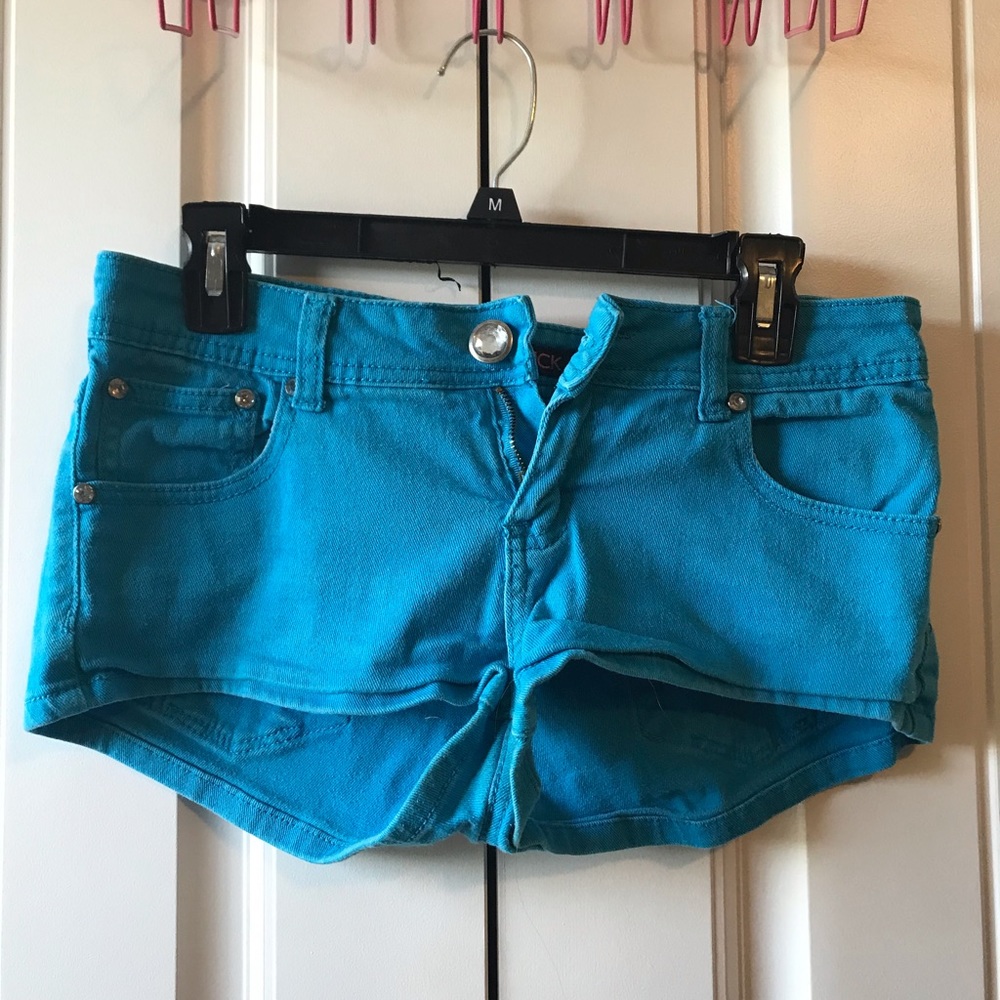 Blue shorts from lipstick